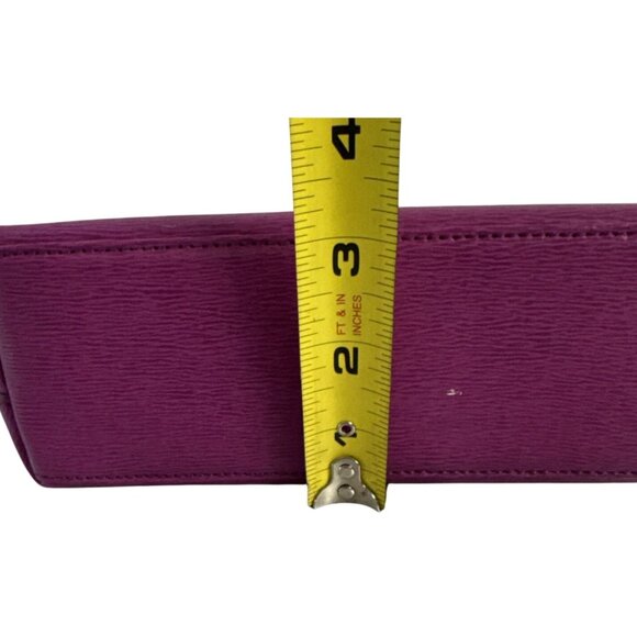 Ralph Lauren Purple Leather Cosmetic Bag W/Gold Zipper & Monogrammed RLL Logo - Picture 10 of 10